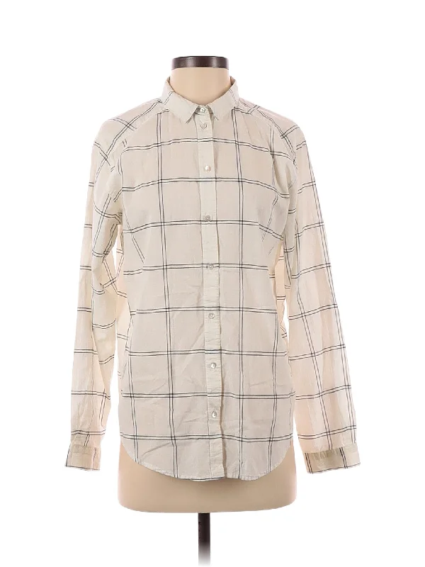 Long Sleeve Button Down Shirt-- V-Neck T-Shirt Long Sleeve Cotton