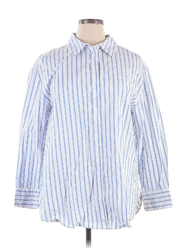 Long Sleeve Button Down Shirt-- Solid Color Striped Floral