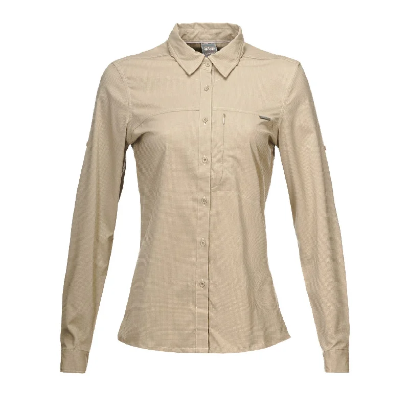 Camisa Mujer Rosselot Long Sleeve Q-Dry Shirt Beige Lippi-- Modern Contemporary Chic Camisa Mujer Rosselot Long Sleeve Q-Dry Shirt Beige Lippi-- Modern Contemporary Chic