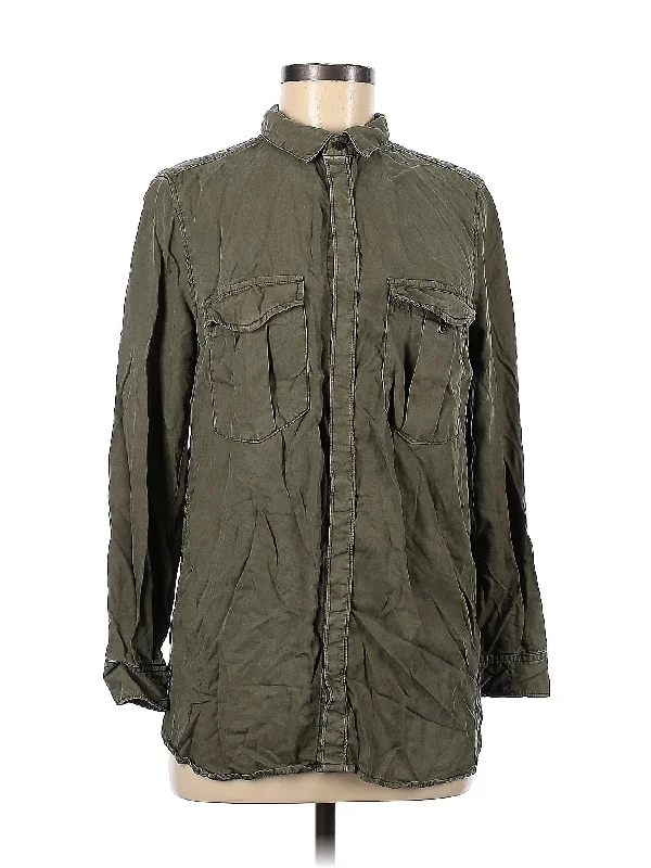 Long Sleeve Button Down Shirt-- Rayon Velvet Corduroy