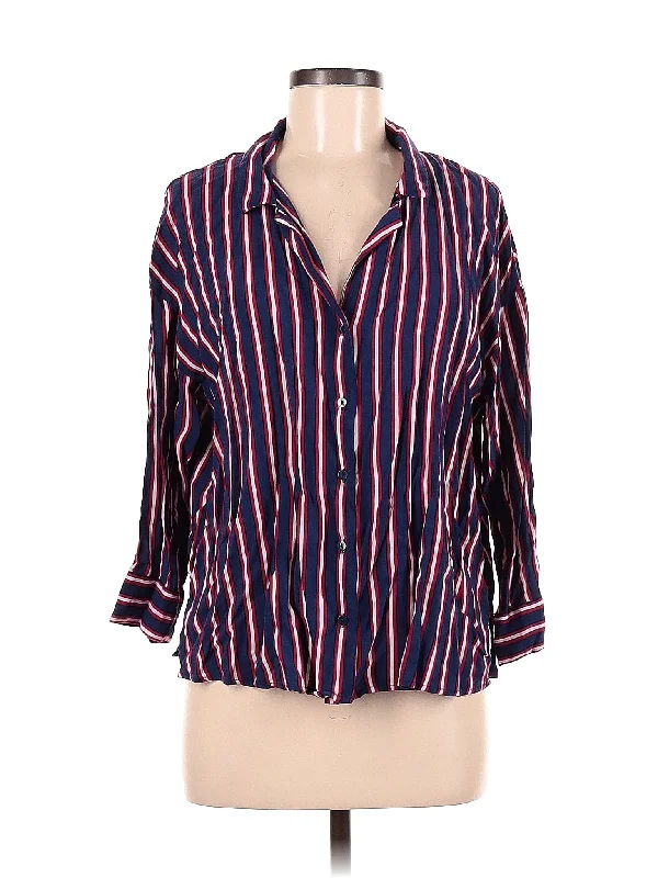 Long Sleeve Button Down Shirt-- Modern Contemporary Chic
