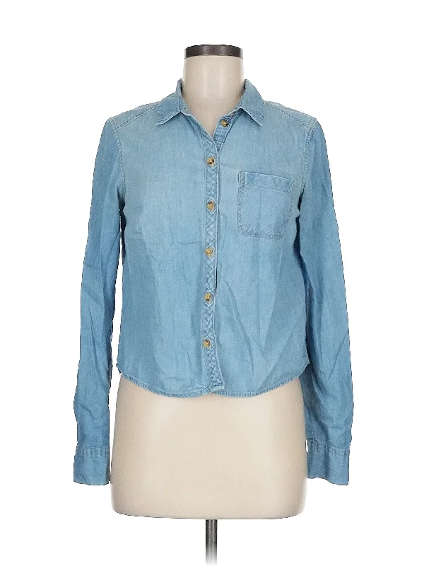 Long Sleeve Button Down Shirt-- Graphic T-Shirt Round Neck Polyester