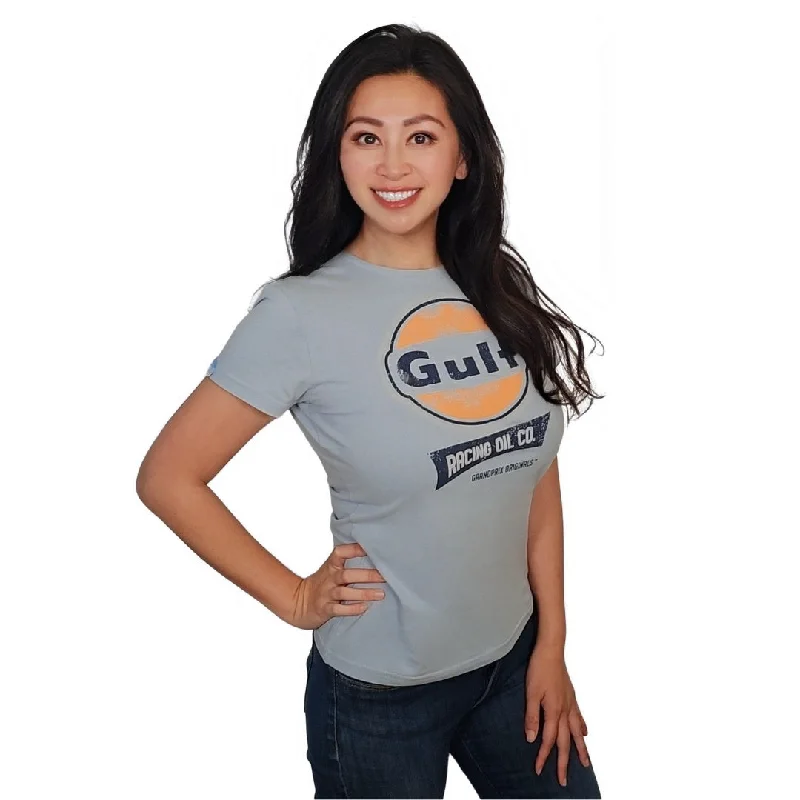Women's Gulf Racing Oil T-Shirt in Gulf Blue-- Casual Formal Business