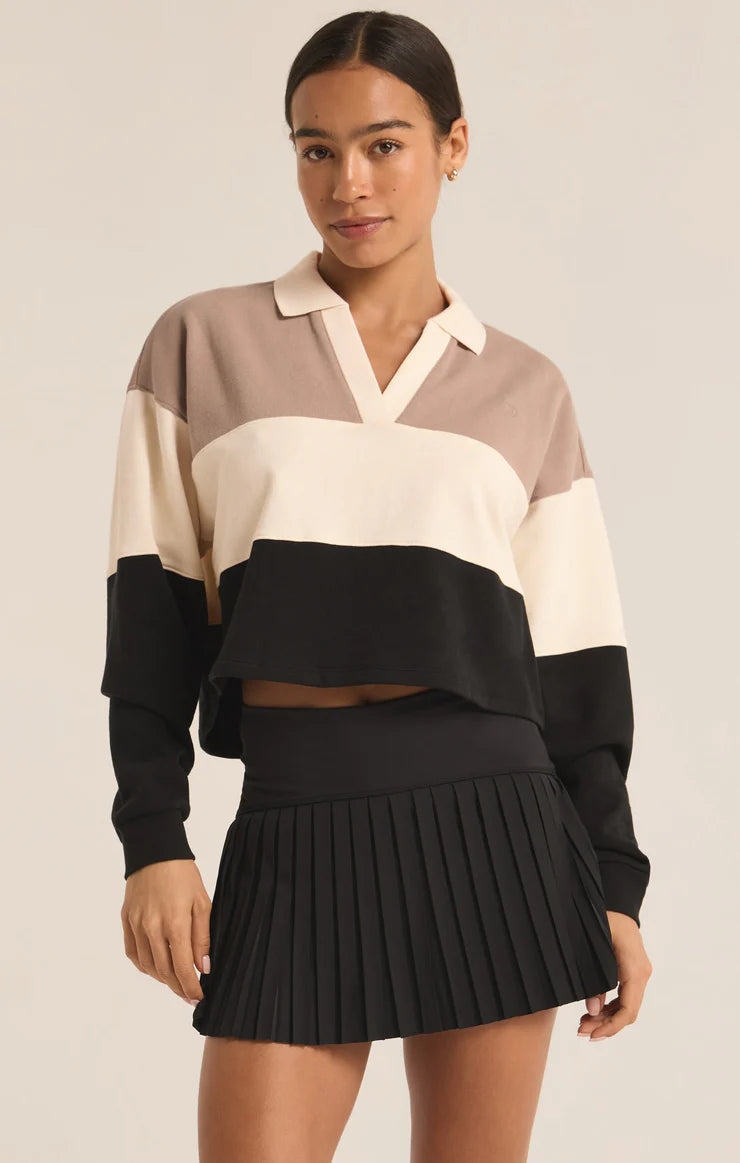 Z-Supply Player Collar Shirt - BLACK-- Zippered Buttoned Snapped