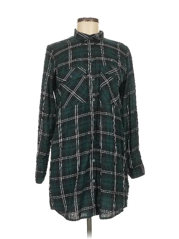 Long Sleeve Button Down Shirt-- Satin Blend Silk Blend Wool Blend