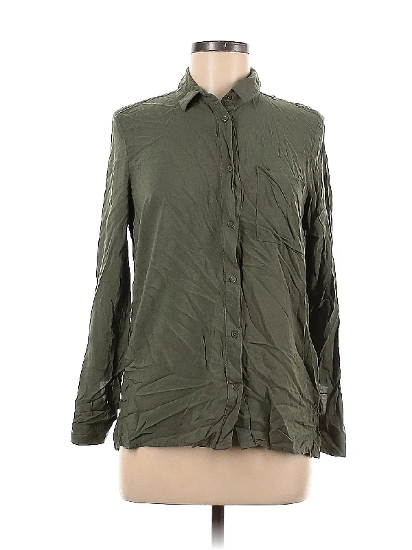 Long Sleeve Button Down Shirt-- Thin T-Shirt Open Front Quick Dry