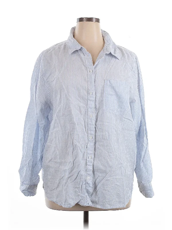 Long Sleeve Button Down Shirt-- V-Neck T-Shirt Long Sleeve Cotton