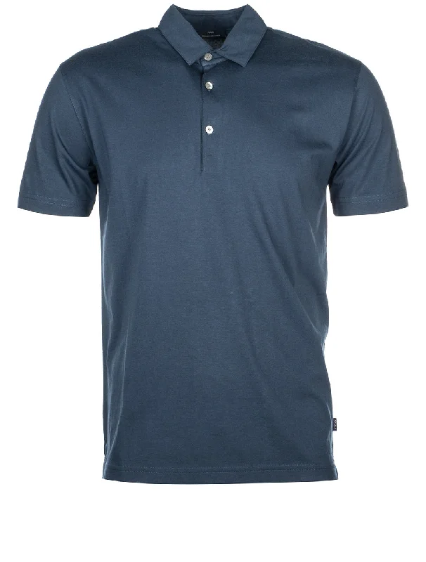 Pima Cotton Polo Shirt Navy-- Sequined Glittery Shiny