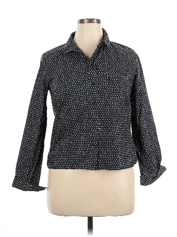 Long Sleeve Button Down Shirt-- Machine Wash Dry Clean Hand Wash