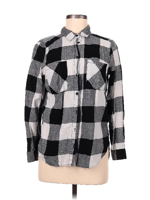 Long Sleeve Button Down Shirt-- Chenille Brocade Lace