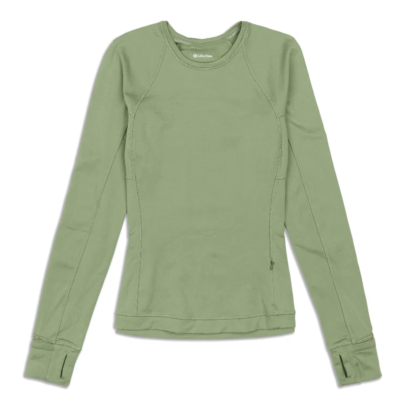 All Aligned Mock Neck Long Sleeve Shirt - Resale-- Casual Formal Business