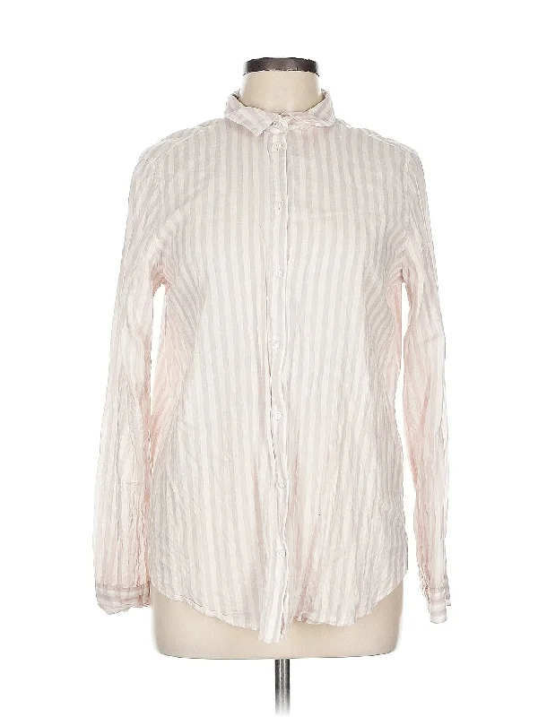 Long Sleeve Button Down Shirt-- Mesh Fabric Canvas Fabric Denim Fabric