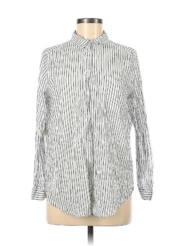 Long Sleeve Button Down Shirt-- Elegant Classic Vintage