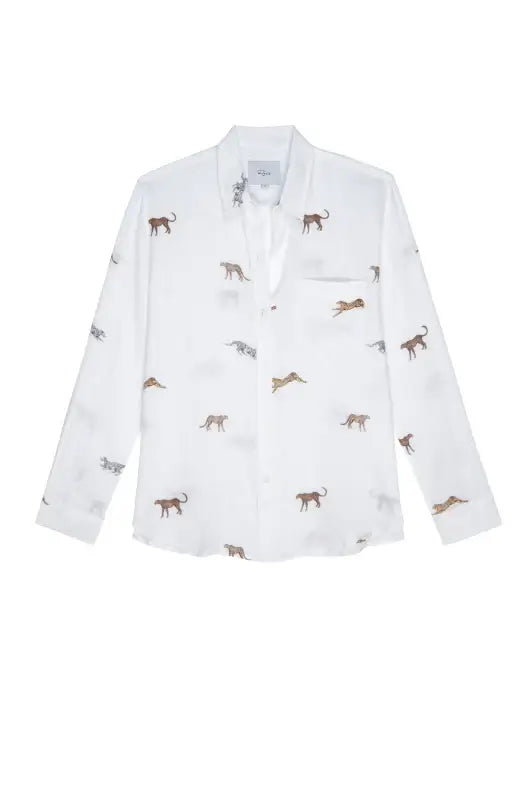 Rails - Charli Shirt in Safari Cheetah-- Collared Crew Neck Turtle Neck