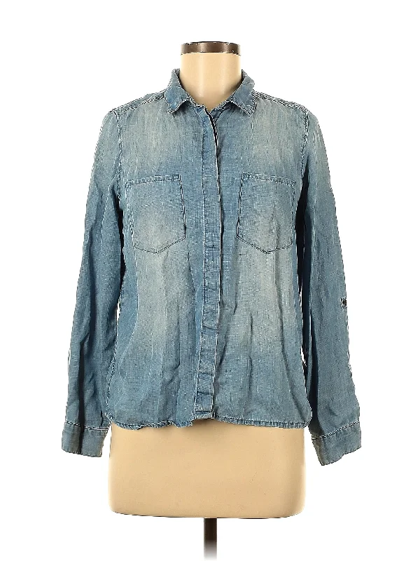 Long Sleeve Button Down Shirt-- Handmade Hand-knitted Hand-woven