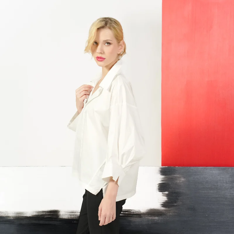 Alexandra Oversized Shirt-- Striped Floral Plaid