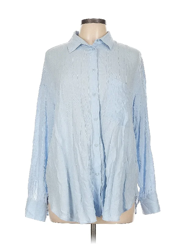 Long Sleeve Button Down Shirt-- Thin T-Shirt Open Front Quick Dry