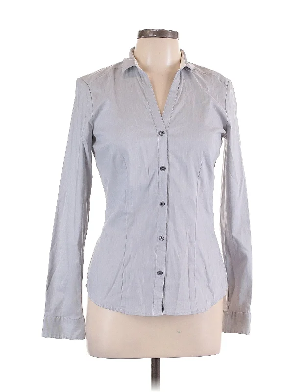 Long Sleeve Button Down Shirt-- Polka Dot Checkered Tartan