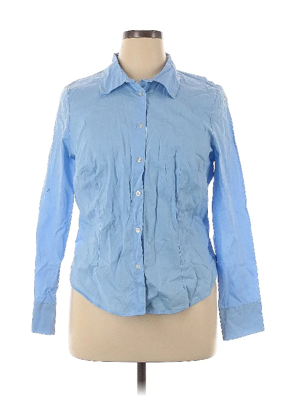 Long Sleeve Button Down Shirt-- Lace Blend Ribbed Blend Corduroy Blend