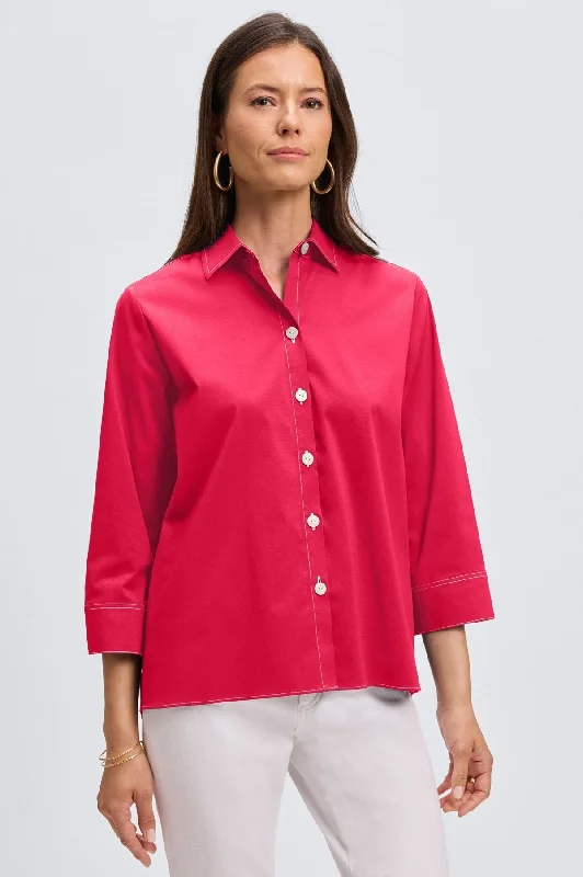Raspberry/White Contrast Stitch