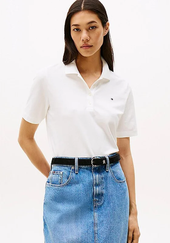 Tommy Hilfiger 1985 Collection Polo T Shirt, White-- Satin Blend Silk Blend Wool Blend
