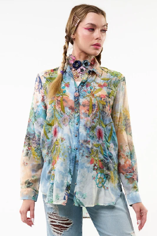 Valeria Embroidered Shirt-- Anti-Shrink Durable Soft