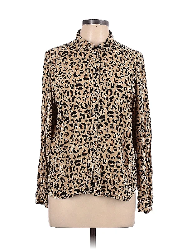 Long Sleeve Button Down Shirt-- Boxy Fit Fitted Loose
