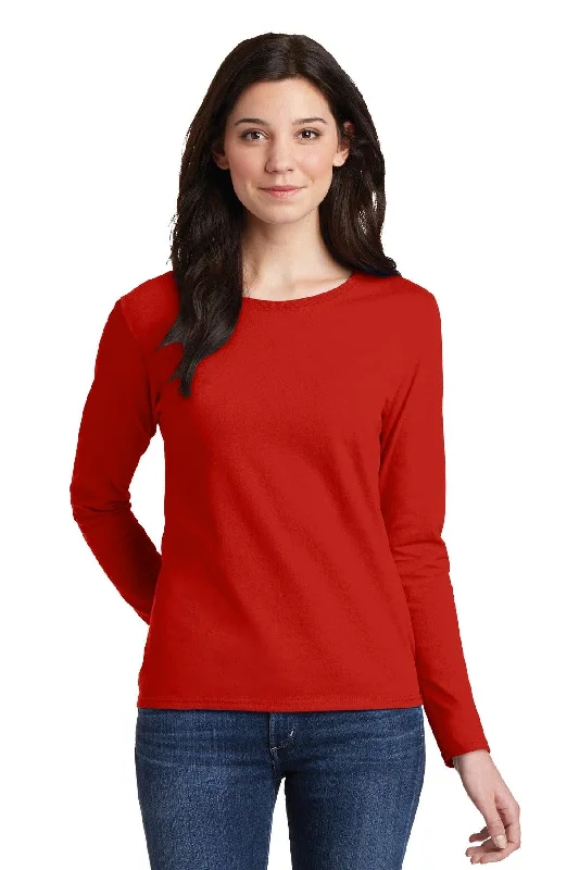 Gildan   Ladies Heavy Cotton   100% Cotton Long Sleeve T-Shirt. 5400L-- Nylon Fabric Polyester Fabric Spandex Fabric