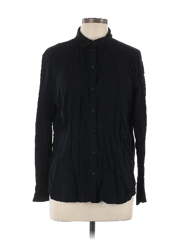 Long Sleeve Button Down Shirt-- Satin Fabric Silk Fabric Chiffon Fabric