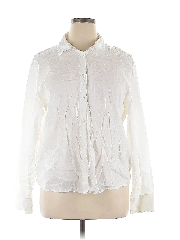 Long Sleeve Button Down Shirt-- Ribbed Striped Patterned