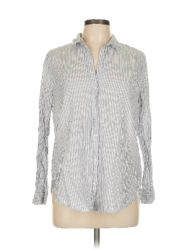 Long Sleeve Button Down Shirt-- Fleece Fabric Down Fabric Feather Fabric