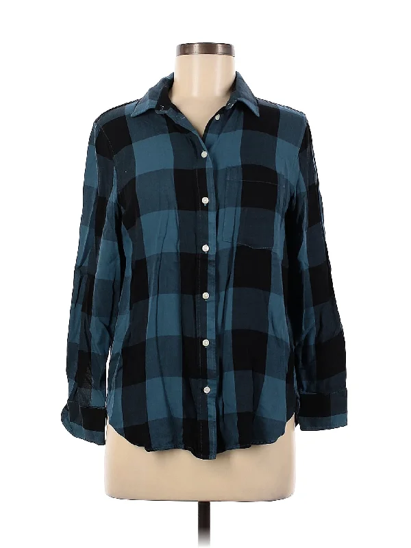 Long Sleeve Button Down Shirt-- Modern Contemporary Chic