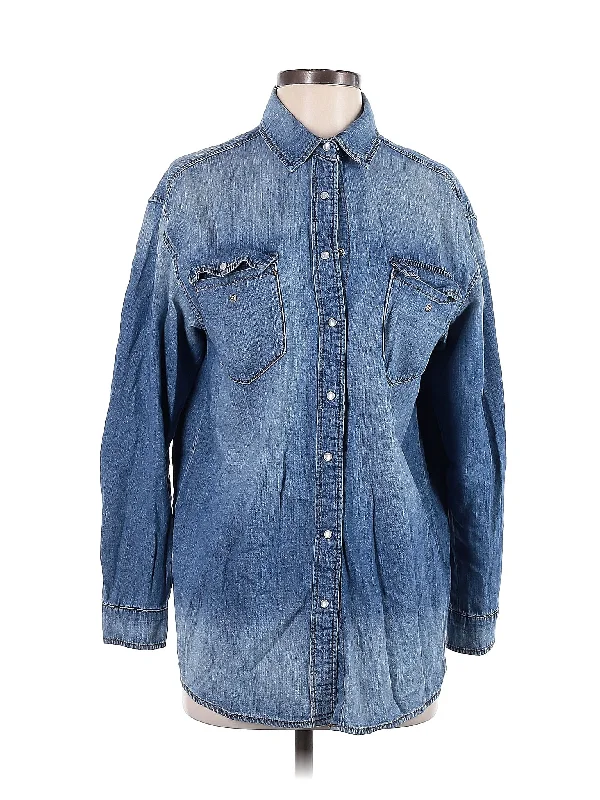 Long Sleeve Button Down Shirt-- Fashionable Trendy Casual