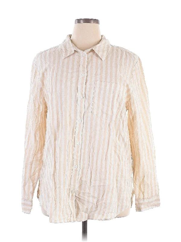 Long Sleeve Button Down Shirt-- Plaid T-Shirt Polka Dot Checkered