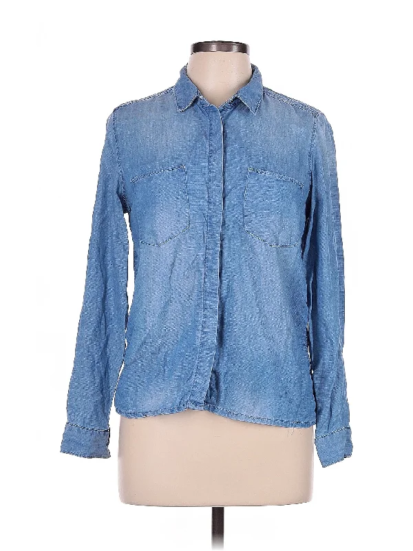 Long Sleeve Button Down Shirt-- Collared Crew Neck Turtle Neck