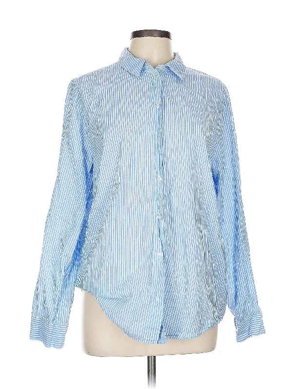 Long Sleeve Button Down Shirt-- Notch Collar Peter Pan Collar Cowl Neck