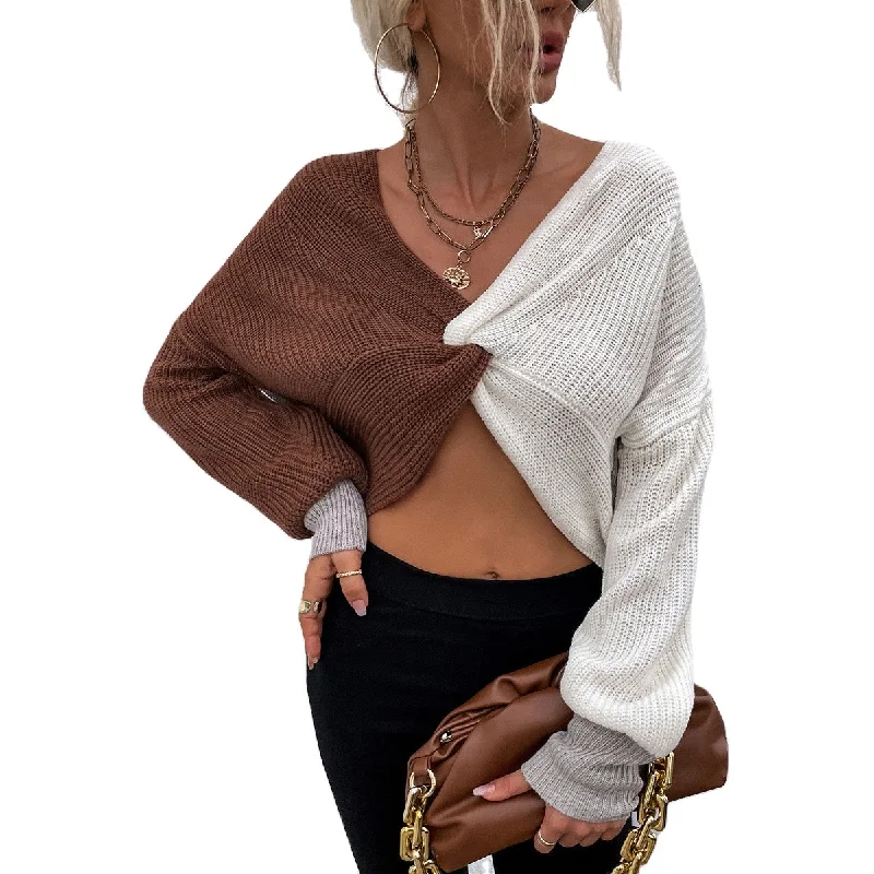 2022 Fall Winter Casual Elegant Embroidered Blouses Pour Women Long Sleeve Color Blocking Shirts Blouses Tops-- Wool Fabric Cashmere Fabric Tweed Fabric