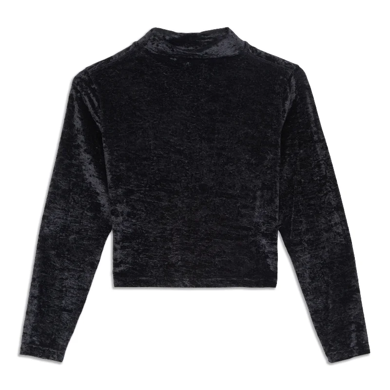 All Aligned Mock Neck Long Sleeve Shirt - Resale-- Cozy Warm Stylish