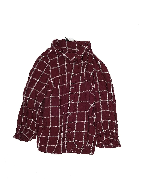Long Sleeve Button Down Shirt-- Elasticated Padded Insulated