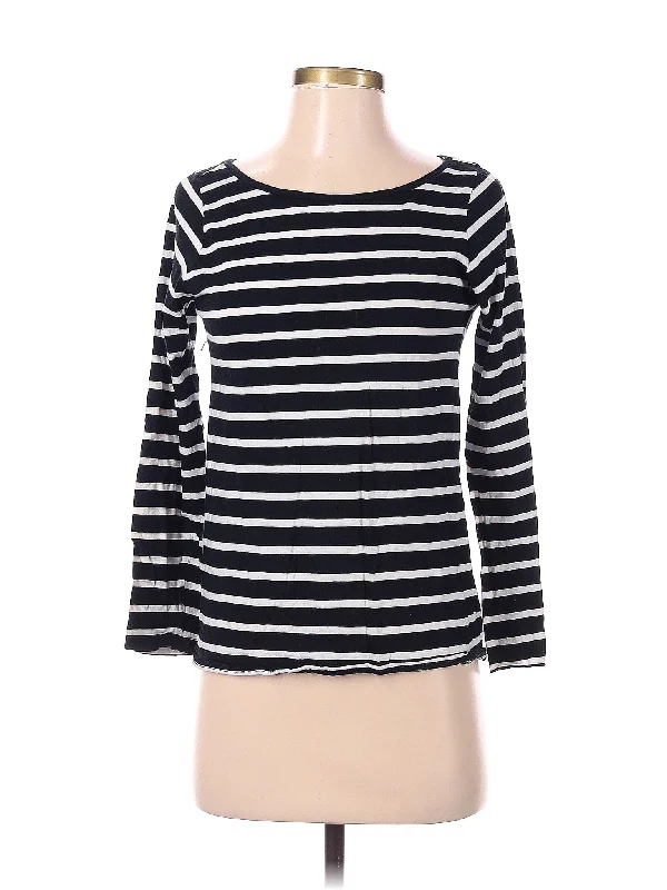 Long Sleeve T Shirt-- Striped Floral Plaid