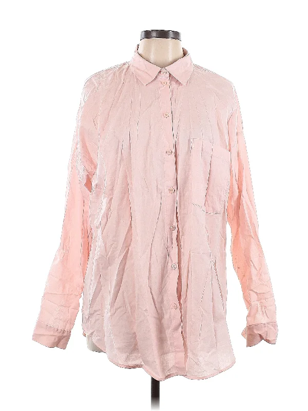 Long Sleeve Button Down Shirt-- Polka Dot Checkered Tartan