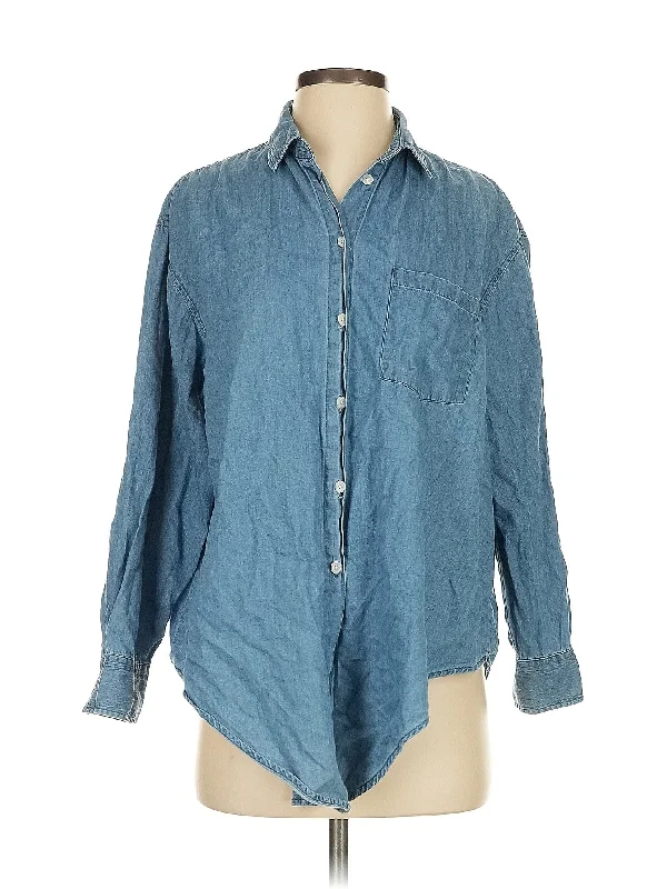 Long Sleeve Button Down Shirt-- Fashionable Trendy Casual