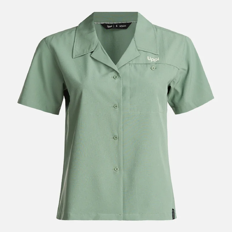 Camisa Mujer  Murallon Q- Dry Shirt Verde Claro Lippi-- Solid Color Striped Floral