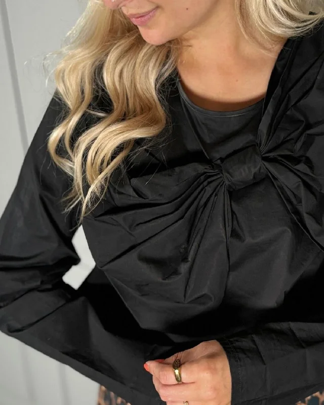 Stories from the Atelier bluse dream shirt black plain-- Rayon Velvet Corduroy