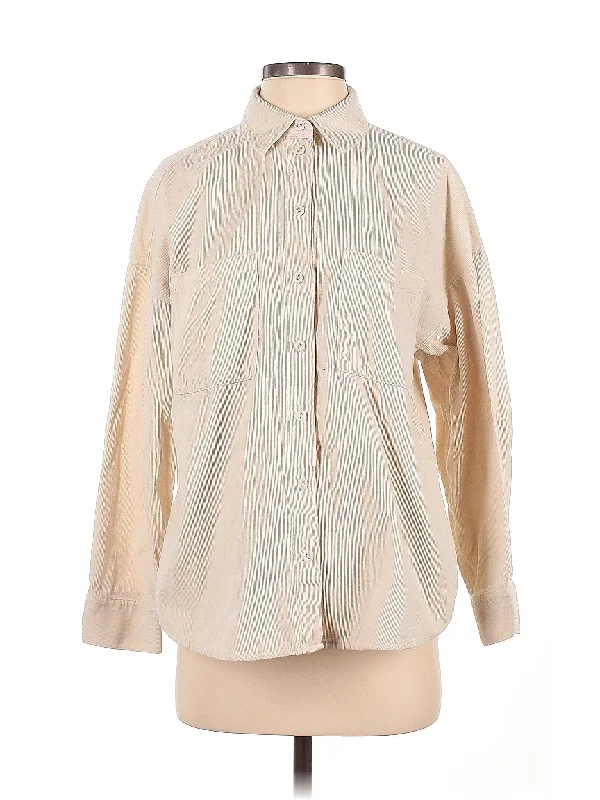 Long Sleeve Button Down Shirt-- Wool Fabric Cashmere Fabric Tweed Fabric