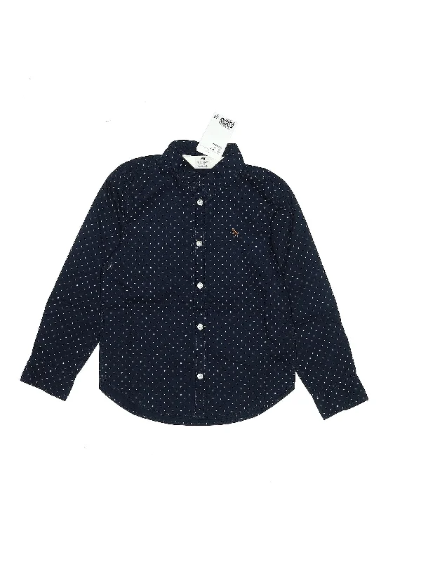Long Sleeve Button Down Shirt-- Print Jacquard Patchwork