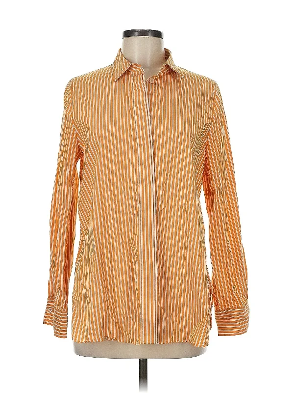 Long Sleeve Button Down Shirt-- Silk Blend Satin Velvet