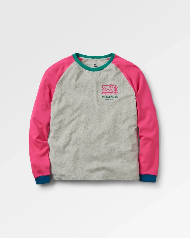 Riser Recycled Cotton LS T-Shirt - Mid Grey Marl-- Zippered Front Buttoned Front Snap Front Riser Recycled Cotton LS T-Shirt - Mid Grey Marl-- Zippered Front Buttoned Front Snap Front