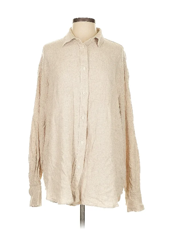 Long Sleeve Button Down Shirt-- Mesh Canvas Denim
