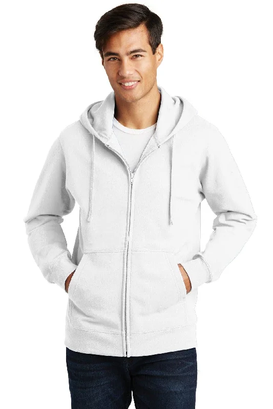 Port & Company Fan Favorite Fleece Full-Zip Hooded Sweatshirt. PC850ZH Hoodie with Hem Fringe Bohemian Relaxed